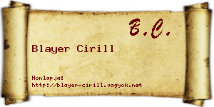 Blayer Cirill névjegykártya